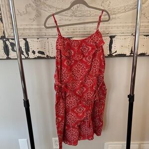 Old Navy Red Paisley Mini Dress